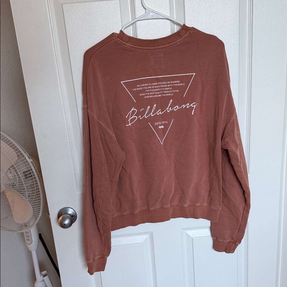 Billabong Rust/ faded orange Crewneck Pullover Sweatshirt - Picture 2 of 2